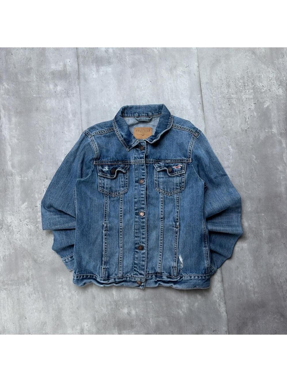 Y2K Blue Hollister Surf Grunge Trucker Denim Jacket